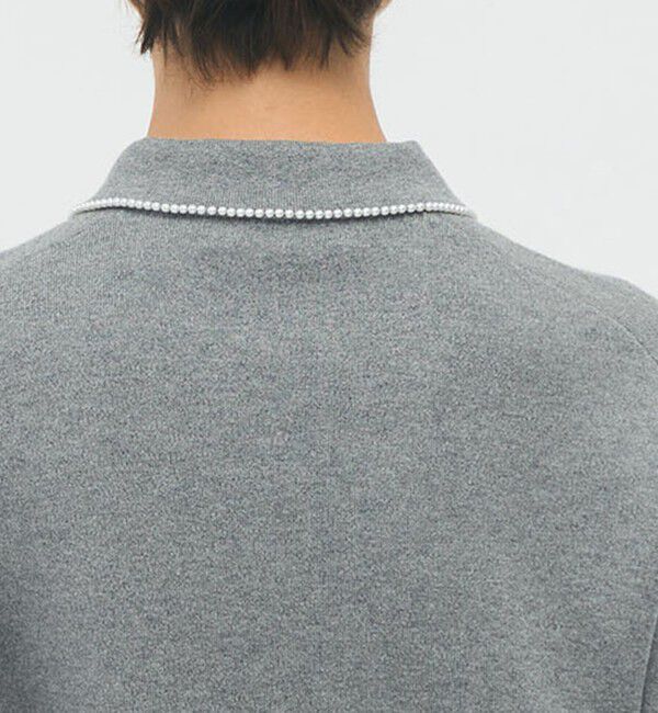 CABaN「コットンカシミヤ パールポロカーディガン」|カーディガン|