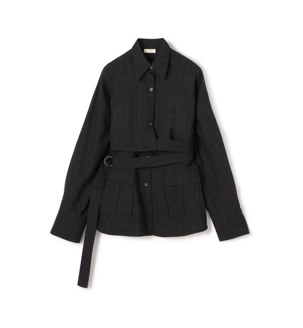 DES PRES「アキハチェックウール レイヤードシャツ」|シャツ・ブラウス|19 ブラック