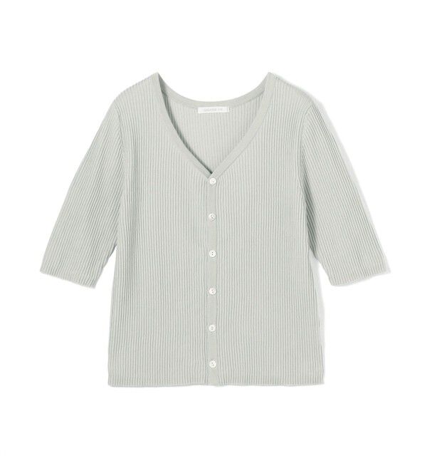 GALERIE VIE「ギザコットンリブ Vネックカーディガン」|カーディガン|13 ライトグレー