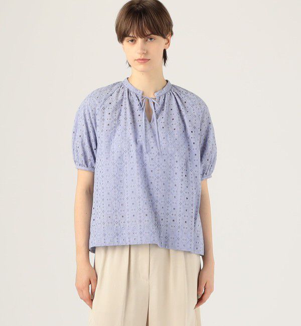 Ballsey「ボイルスクエアエンブロイダリー パフスリーブブラウス」|シャツ・ブラウス|