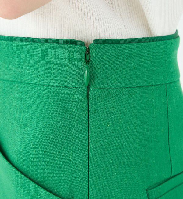 Ballsey「トリアセテートリネンストレッチ タイトロングスカート」|タイト|