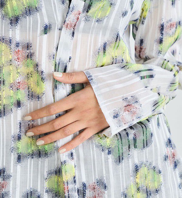 Edition「フラワープリント Vネックシャツ」|シャツ・ブラウス|