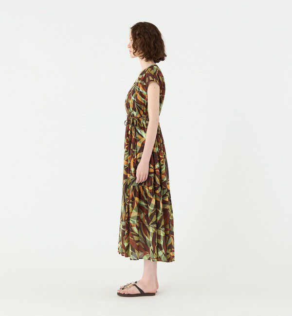 Ballsey「スタックリーフプリント カシュクールライクワンピース」|ワンピース|