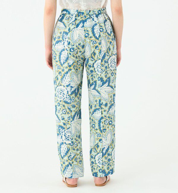 SOULEIADO「トリアセテートポリエステルリネンプリント タックテーパードパンツ」|その他|