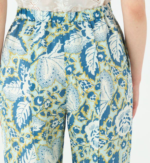 SOULEIADO「トリアセテートポリエステルリネンプリント タックテーパードパンツ」|その他|