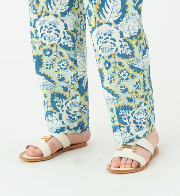 SOULEIADO「トリアセテートポリエステルリネンプリント タックテーパードパンツ」|その他|