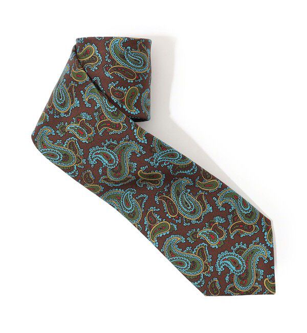 TOMORROWLAND GOODS「STEFANO BIGI シルクプリント ペイズリー柄ネクタイ」|ネクタイ・蝶ネクタイ|54 ブラウン系