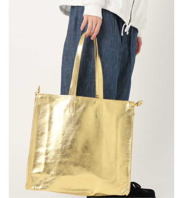  「【blancle/ ブランクレ】M.LETHER SQUEEZE BIG TOTE」|トートバッグ|ゴールド