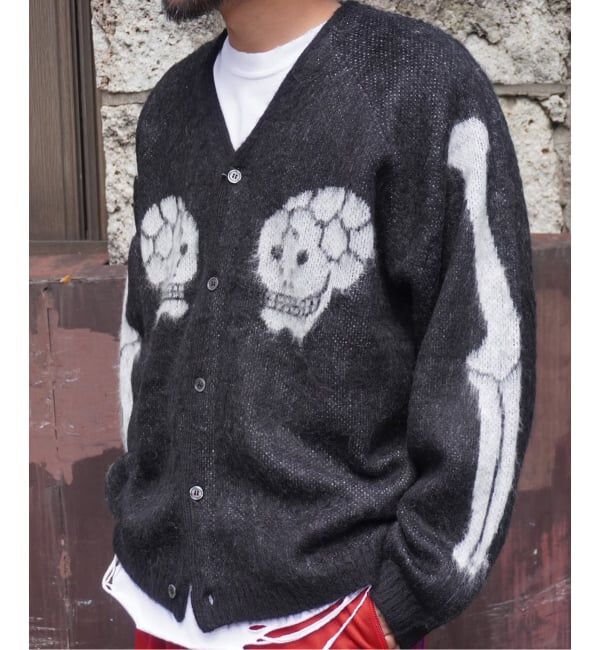 JOINT WORKS「THRIFTY LOOK / スリフティ ルック Raglan Sleeve Logo Cardigan」|カーディガン|ブラック A