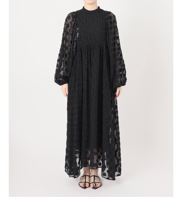 IENA「フラワージャガードボザムドレス」|ワンピース|