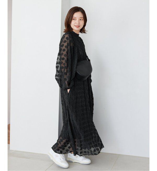 IENA「フラワージャガードボザムドレス」|ワンピース|