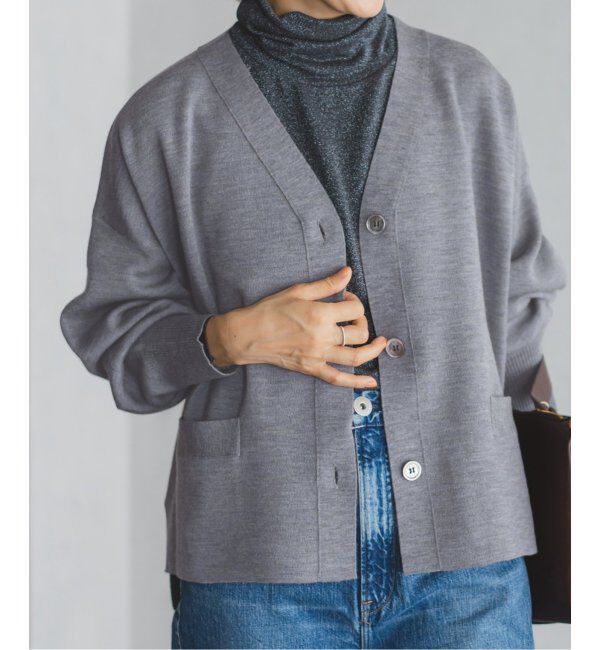 IENA「スーパーファインスムース ショートカーディガン」|カーディガン|