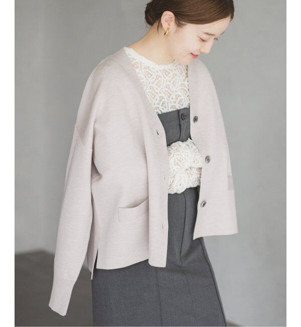 IENA「スーパーファインスムース ショートカーディガン」|カーディガン|