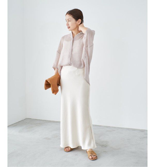 IENA「《追加8》ダブルサテンスカート」|スカート|