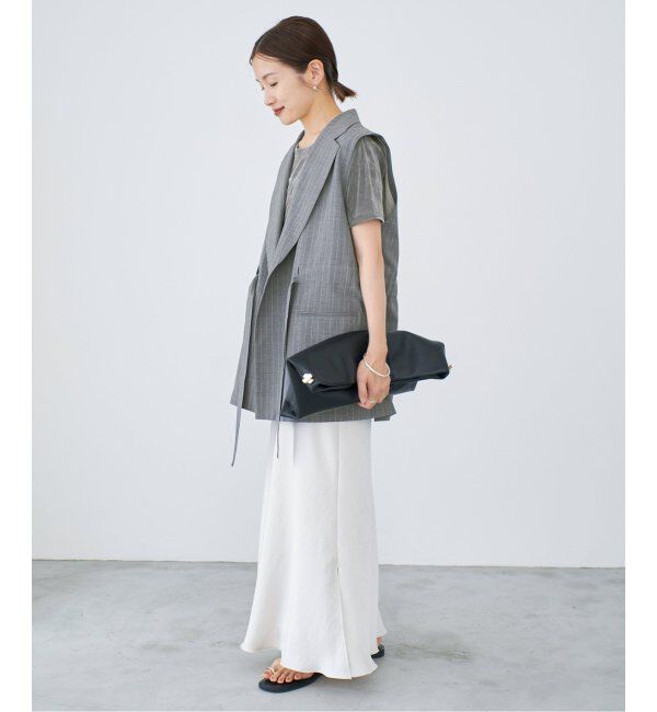 IENA「《追加8》ダブルサテンスカート」|スカート|