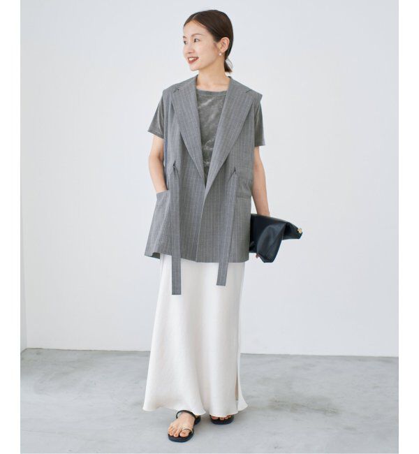 IENA「《追加8》ダブルサテンスカート」|スカート|