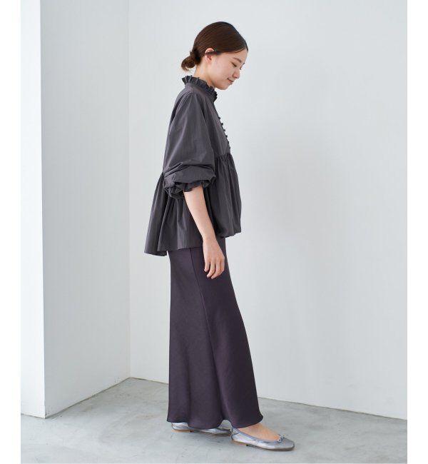 IENA「《追加8》ダブルサテンスカート」|スカート|