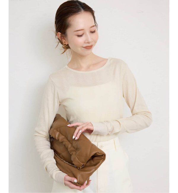 SLOBE IENA「《追加4》miller/ミラー SLOBE別注 SHEER RIB クルーネック」|Tシャツ・カットソー|