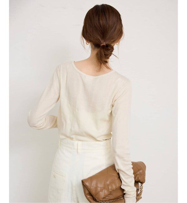 SLOBE IENA「《追加4》miller/ミラー SLOBE別注 SHEER RIB クルーネック」|Tシャツ・カットソー|