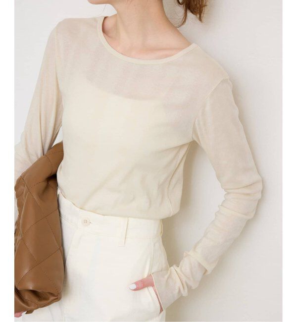 SLOBE IENA「《追加4》miller/ミラー SLOBE別注 SHEER RIB クルーネック」|Tシャツ・カットソー|