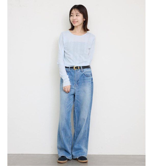 SLOBE IENA「《追加4》miller/ミラー SLOBE別注 SHEER RIB クルーネック」|Tシャツ・カットソー|