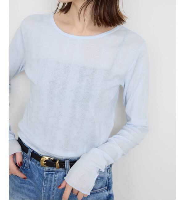 SLOBE IENA「《追加4》miller/ミラー SLOBE別注 SHEER RIB クルーネック」|Tシャツ・カットソー|