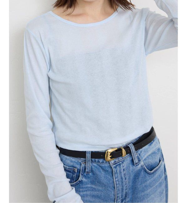 SLOBE IENA「《追加4》miller/ミラー SLOBE別注 SHEER RIB クルーネック」|Tシャツ・カットソー|