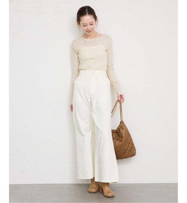 SLOBE IENA「《追加4》miller/ミラー SLOBE別注 SHEER RIB クルーネック」|Tシャツ・カットソー|