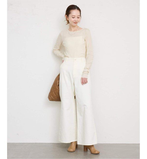 SLOBE IENA「《追加4》miller/ミラー SLOBE別注 SHEER RIB クルーネック」|Tシャツ・カットソー|