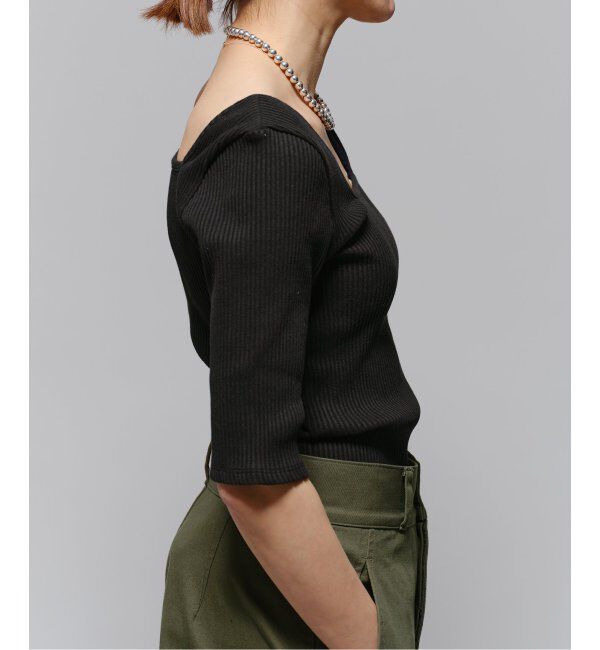 IENA LA BOUCLE「IENA LA BOUCLE リブスクエアネックカットソー」|Tシャツ・カットソー|