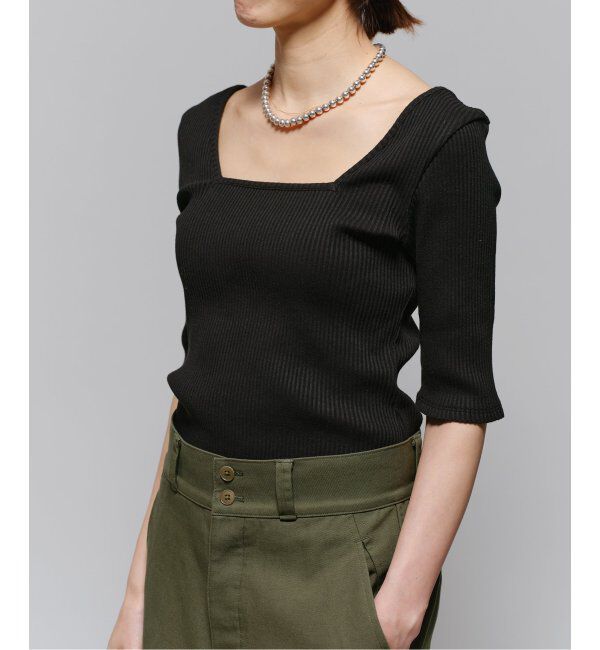 IENA LA BOUCLE「IENA LA BOUCLE リブスクエアネックカットソー」|Tシャツ・カットソー|