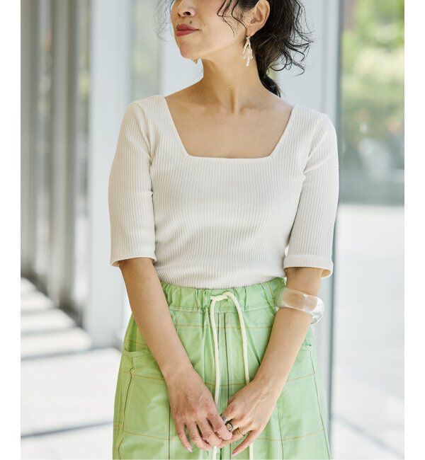 IENA LA BOUCLE「IENA LA BOUCLE リブスクエアネックカットソー」|Tシャツ・カットソー|