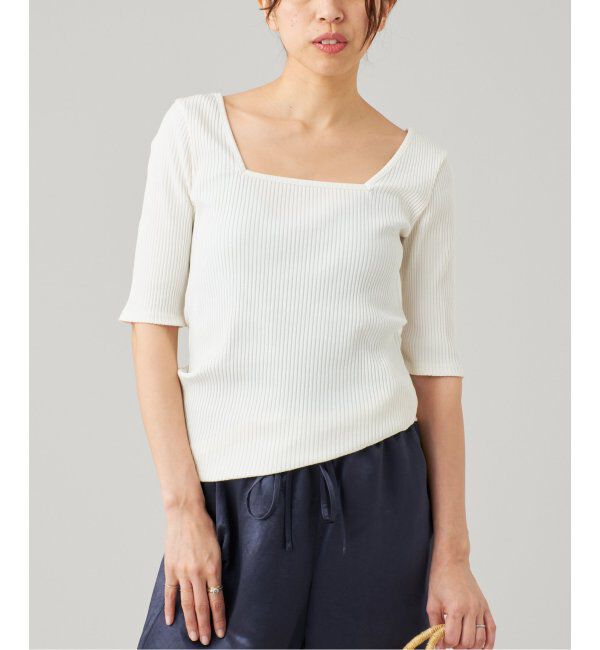 IENA LA BOUCLE「IENA LA BOUCLE リブスクエアネックカットソー」|Tシャツ・カットソー|