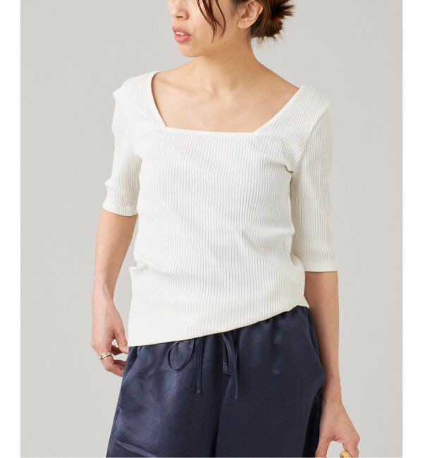 IENA LA BOUCLE「IENA LA BOUCLE リブスクエアネックカットソー」|Tシャツ・カットソー|