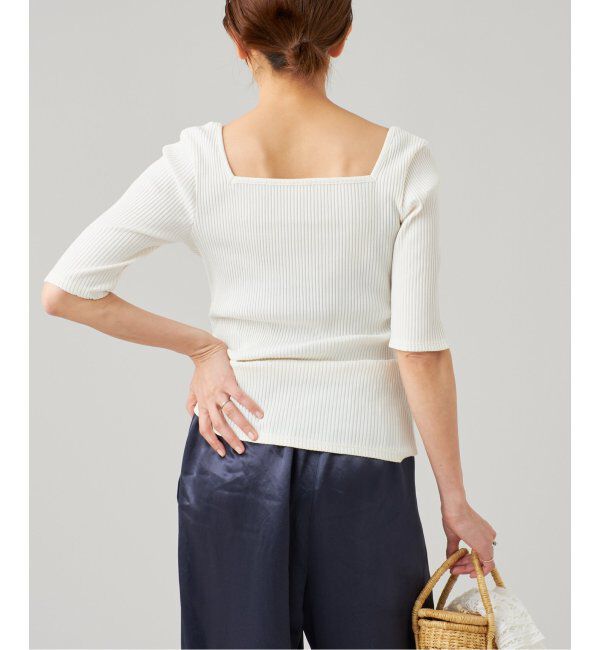 IENA LA BOUCLE「IENA LA BOUCLE リブスクエアネックカットソー」|Tシャツ・カットソー|