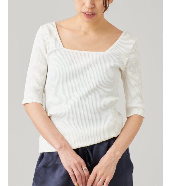 IENA LA BOUCLE「IENA LA BOUCLE リブスクエアネックカットソー」|Tシャツ・カットソー|