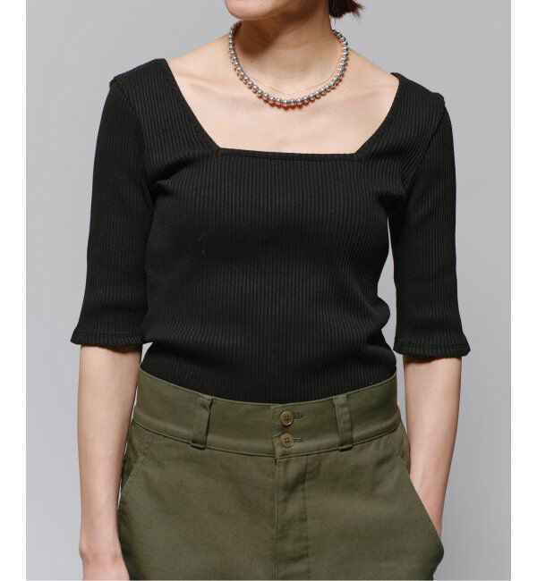 IENA LA BOUCLE「IENA LA BOUCLE リブスクエアネックカットソー」|Tシャツ・カットソー|