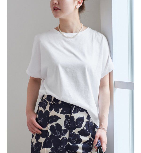 IENA「ATON/エイトン SUVIN 60/2 CAP SLEEVE TEE Tシャツ」|Tシャツ・カットソー|