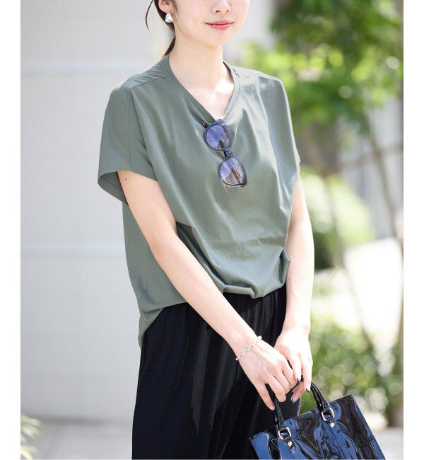 IENA「ATON/エイトン SUVIN 60/2 CAP SLEEVE TEE Tシャツ」|Tシャツ・カットソー|