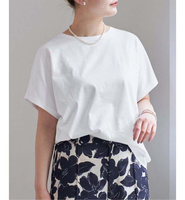 IENA「ATON/エイトン SUVIN 60/2 CAP SLEEVE TEE Tシャツ」|Tシャツ・カットソー|ホワイト