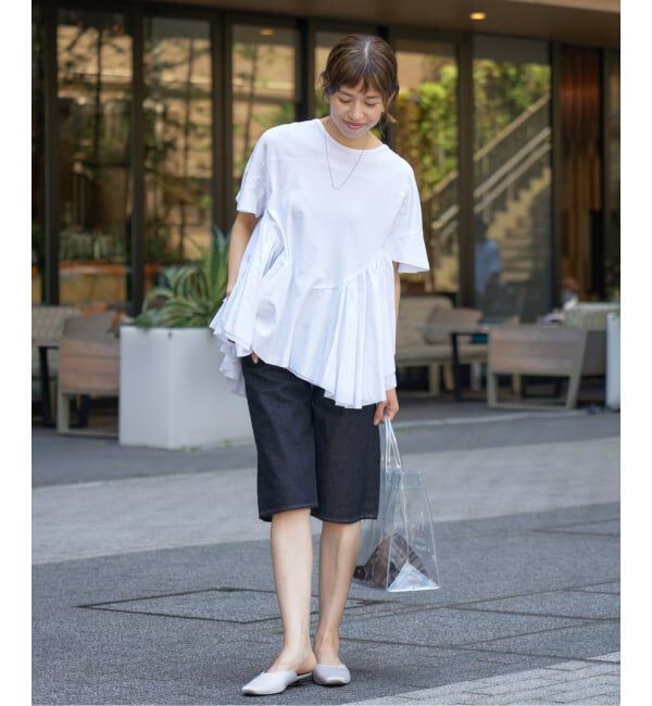 IENA「《追加》AAYUSHI/アユーシ ロングティアードフリルテールトップス」|Tシャツ・カットソー|