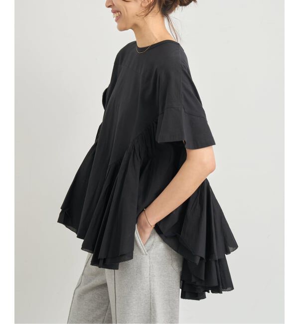 IENA「《追加》AAYUSHI/アユーシ ロングティアードフリルテールトップス」|Tシャツ・カットソー|