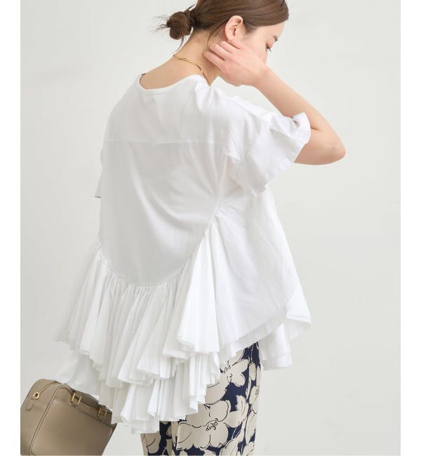 IENA「《追加》AAYUSHI/アユーシ ロングティアードフリルテールトップス」|Tシャツ・カットソー|