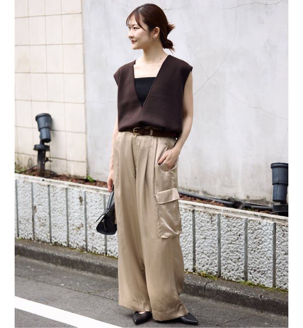 SLOBE IENA「サテンカーゴパンツ」|カーゴ|