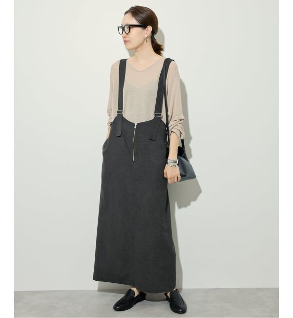 SLOBE IENA「アイラインフロントジップジャンパースカート」|ワンピース|