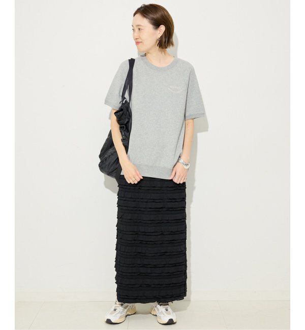 SLOBE IENA「《追加》ラメ裏毛ハーフスリーブプルオーバー」|スウェット・ジャージ|