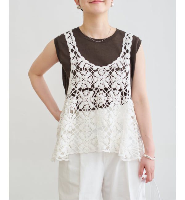 IENA「《追加》クロシェタンク」|ニット・セーター|