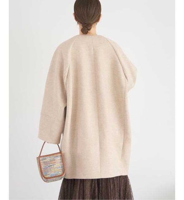 IENA「Super140 フォルムコート」|ノーカラーコート|