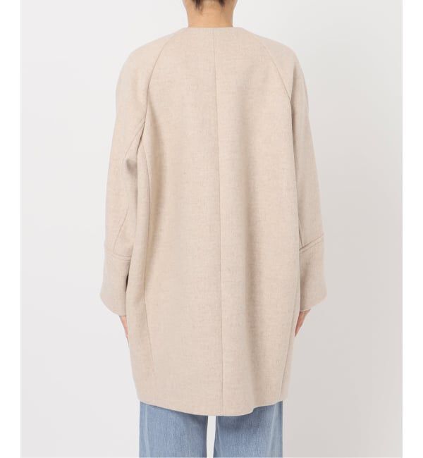 IENA「Super140 フォルムコート」|ノーカラーコート|