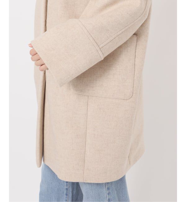 IENA「Super140 フォルムコート」|ノーカラーコート|